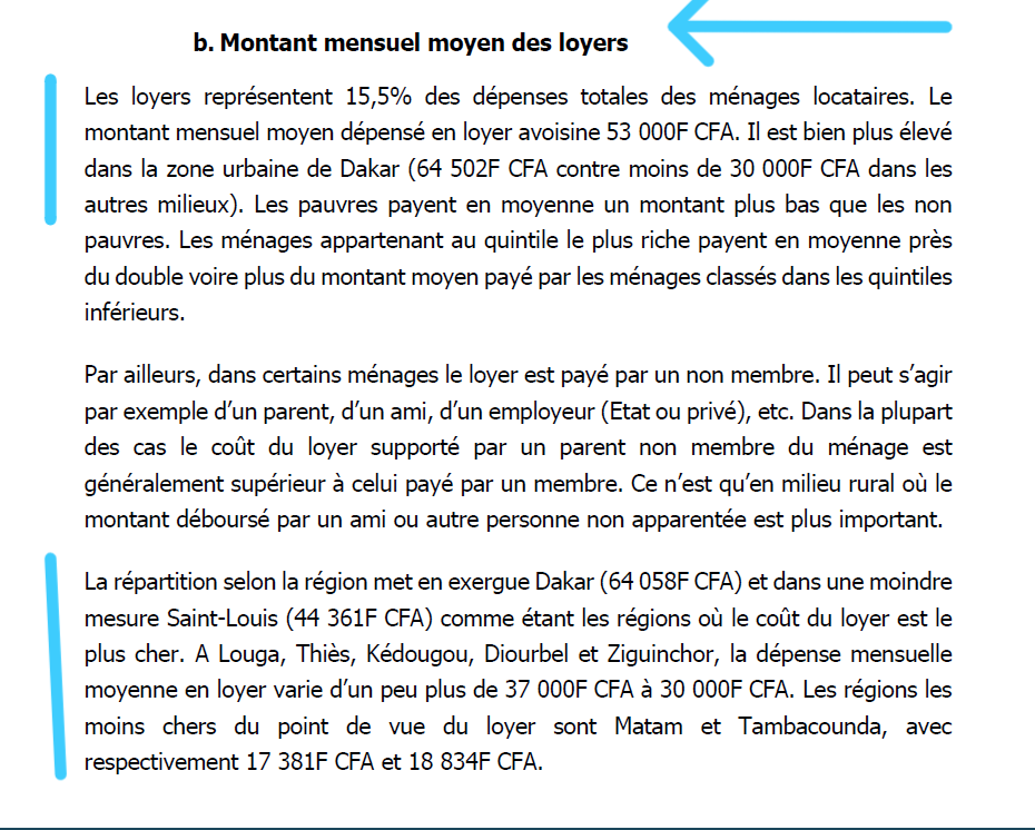 Extrait du rapport final de l’« Enquête harmonisée sur les conditions de vie des ménages (EHCVM) au Sénégal » publié en septembre 2021 par l'Agence nationale de la statistique et de la démographie (ANSD) du Sénégal. Capture d'écran annotée par Ouestaf News.